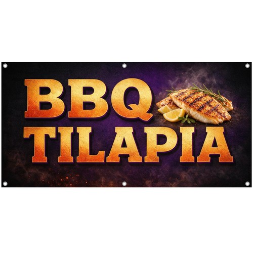 Bbq tilapia vinyl banner - vinyl,